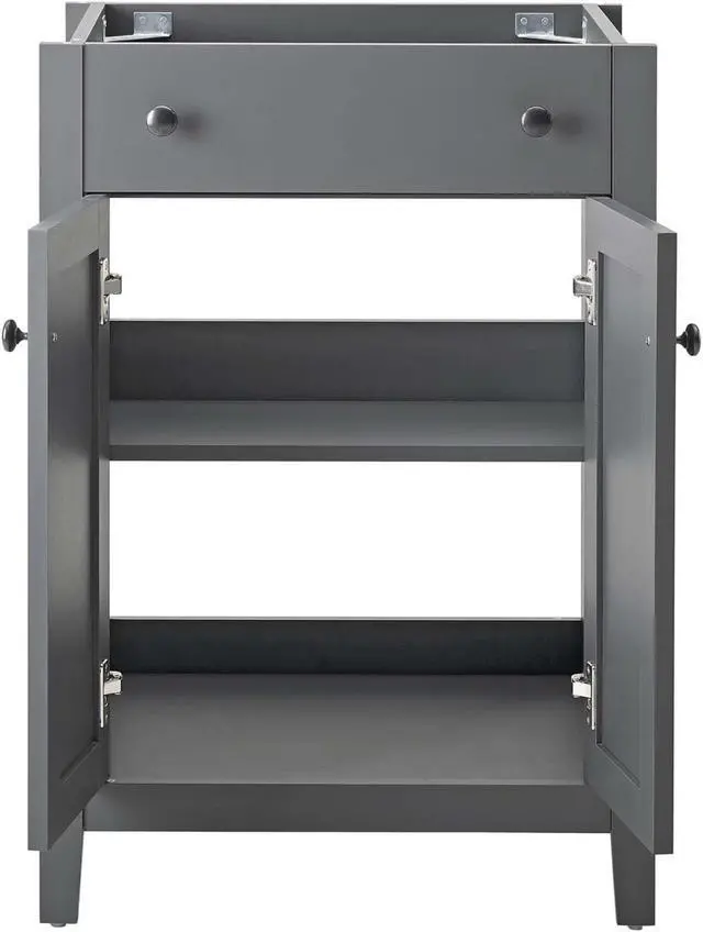 Alt view image 4 of 10 - Nantucket 24" Bathroom Vanity Cabinet (Sink Basin Not Included) Gray