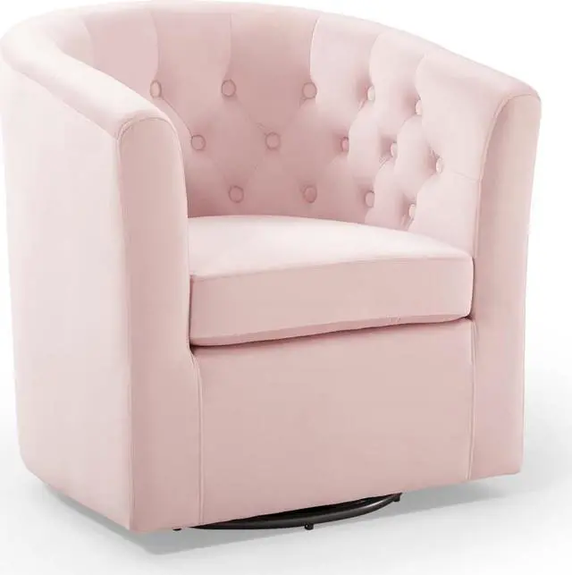 Main image of Prospect Tufted Performance Velvet Swivel Armchair Pink