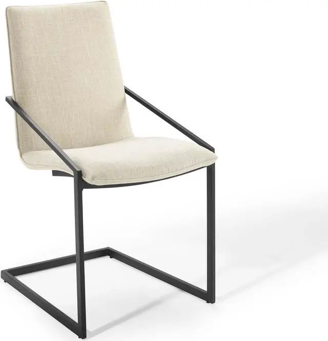 Alt view image 2 of 6 - Pitch Dining Armchair Upholstered Fabric Set of 2 Black Beige