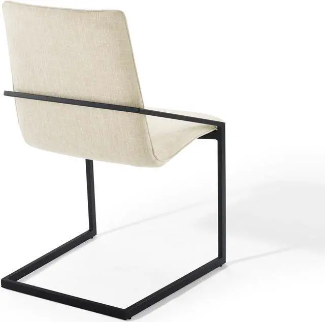 Alt view image 4 of 6 - Pitch Dining Armchair Upholstered Fabric Set of 2 Black Beige