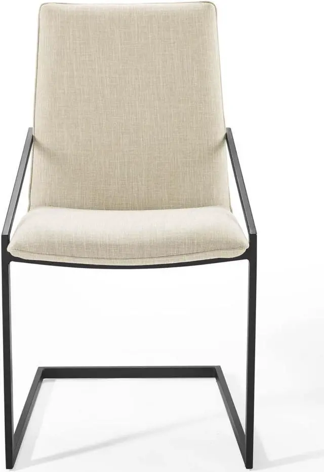 Alt view image 5 of 6 - Pitch Dining Armchair Upholstered Fabric Set of 2 Black Beige