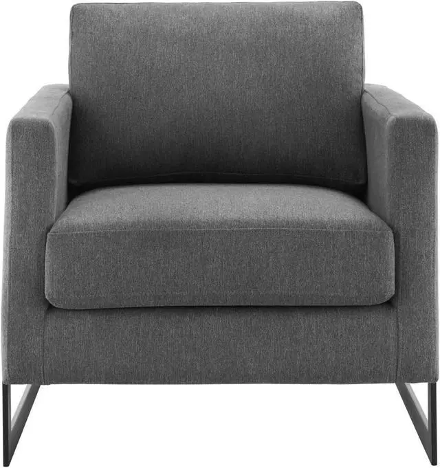 Alt view image 4 of 6 - Posse Upholstered Fabric Accent Chair Black Charcoal