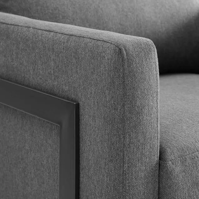 Alt view image 5 of 6 - Posse Upholstered Fabric Accent Chair Black Charcoal