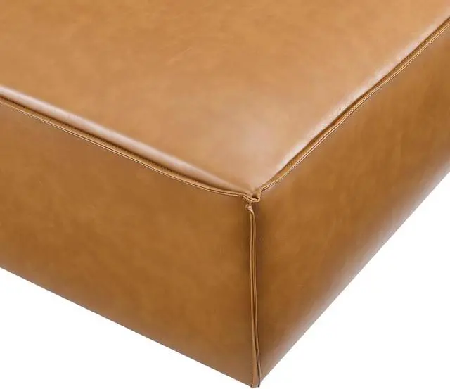 Alt view image 4 of 6 - Restore Vegan Leather Ottoman Tan