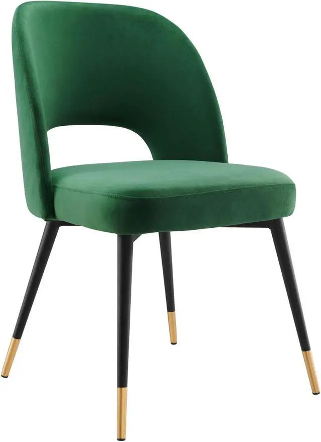 Alt view image 2 of 12 - Rouse Performance Velvet Dining Side Chairs - Set of 2 Emerald
