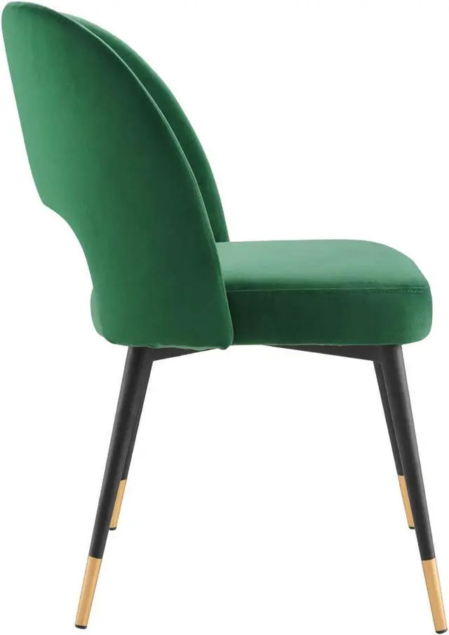 Alt view image 3 of 12 - Rouse Performance Velvet Dining Side Chairs - Set of 2 Emerald