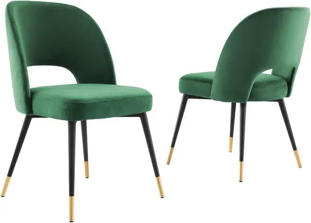 Main image of Rouse Performance Velvet Dining Side Chairs - Set of 2 Emerald