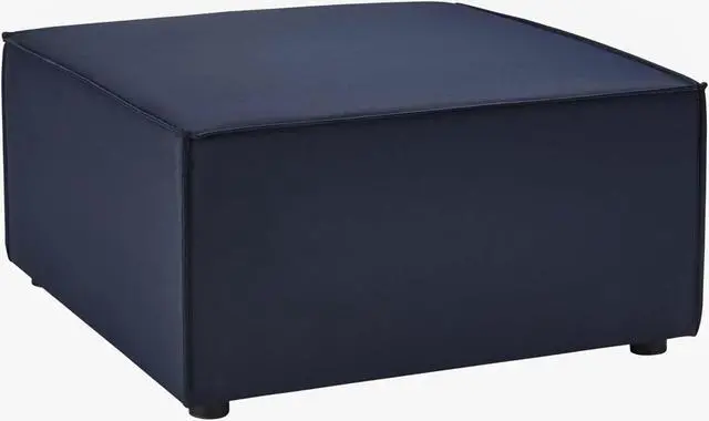 Main image of Saybrook Outdoor Patio Upholstered Sectional Sofa Ottoman Navy
