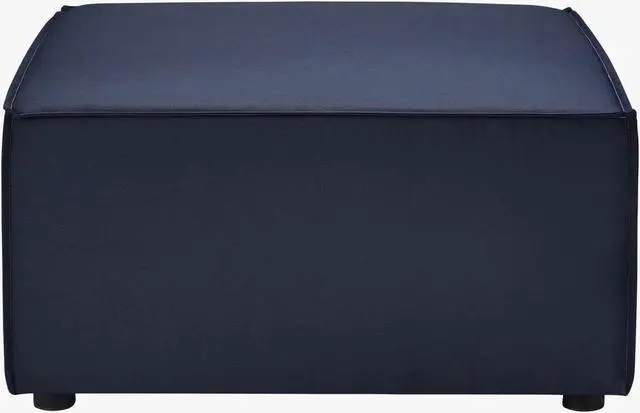Alt view image 3 of 6 - Saybrook Outdoor Patio Upholstered Sectional Sofa Ottoman Navy