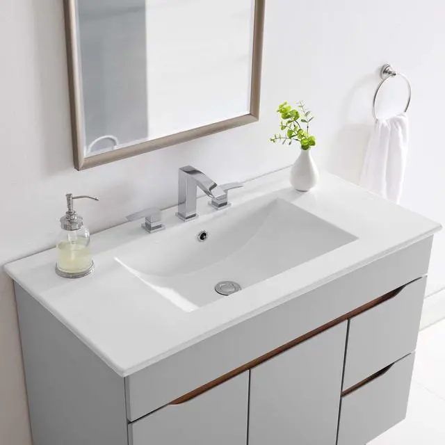 Alt view image 4 of 4 - Cayman 36" Bathroom Sink White
