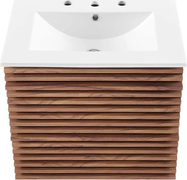 Alt view image 6 of 6 - Render 24" Wall-Mount Bathroom Vanity Walnut White