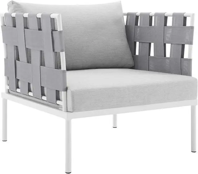 Main image of Harmony Sunbrella Outdoor Patio Aluminum Armchair Gray Gray