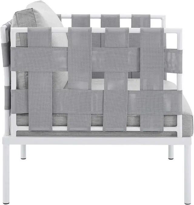 Alt view image 2 of 6 - Harmony Sunbrella Outdoor Patio Aluminum Armchair Gray Gray