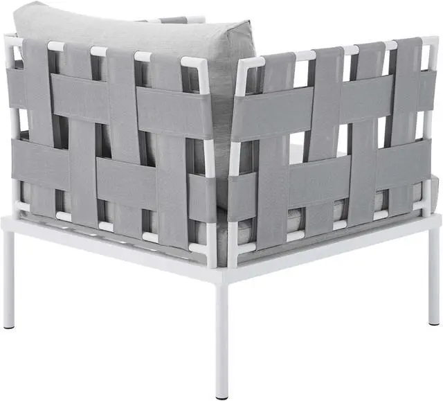 Alt view image 3 of 6 - Harmony Sunbrella Outdoor Patio Aluminum Armchair Gray Gray