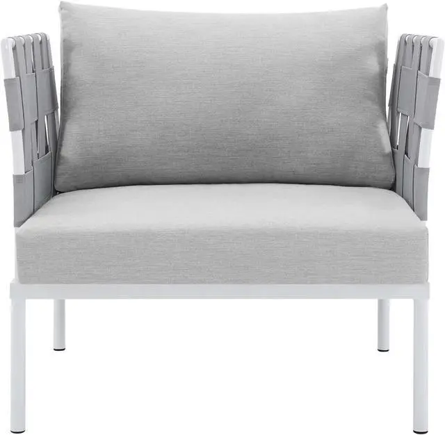 Alt view image 4 of 6 - Harmony Sunbrella Outdoor Patio Aluminum Armchair Gray Gray