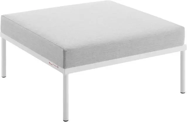 Alt view image 2 of 6 - Harmony Sunbrella Outdoor Patio Aluminum Ottoman Gray