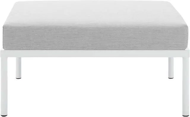 Alt view image 3 of 6 - Harmony Sunbrella Outdoor Patio Aluminum Ottoman Gray