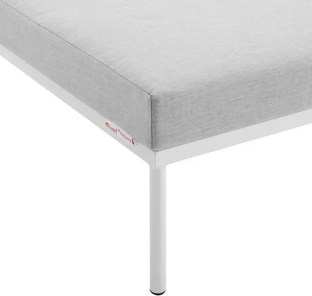 Alt view image 4 of 6 - Harmony Sunbrella Outdoor Patio Aluminum Ottoman Gray