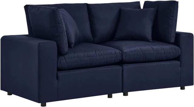 Alt view image 2 of 11 - Commix Overstuffed Outdoor Patio Loveseat