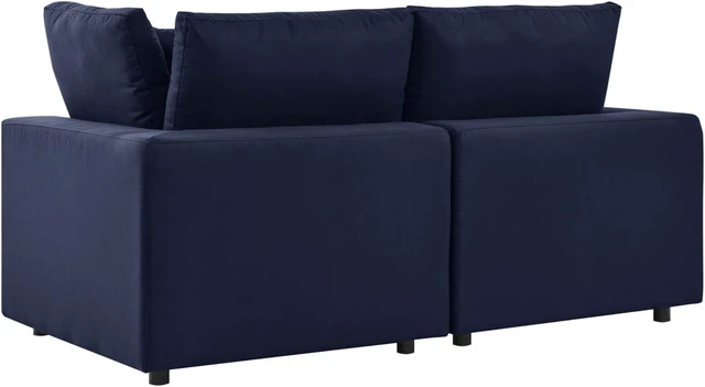 Alt view image 3 of 11 - Commix Overstuffed Outdoor Patio Loveseat