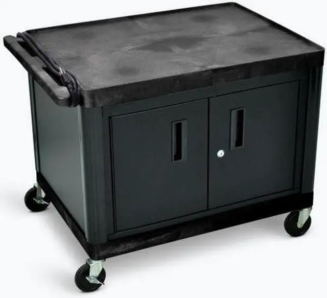 Alt view image 6 of 7 - Luxor A/V Cart with Locking Cabinet 27" H