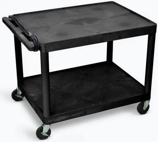 Alt view image 9 of 9 - Luxor LP27E-B 2 Shelves AV Carts Black