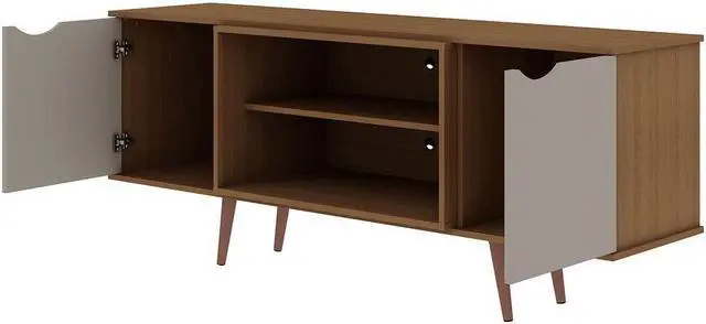 Alt view image 3 of 14 - Hampton 62.99 TV Stand in Off White and Maple Cream