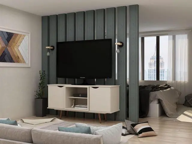Alt view image 4 of 14 - Hampton 53.54 TV Stand in Off White