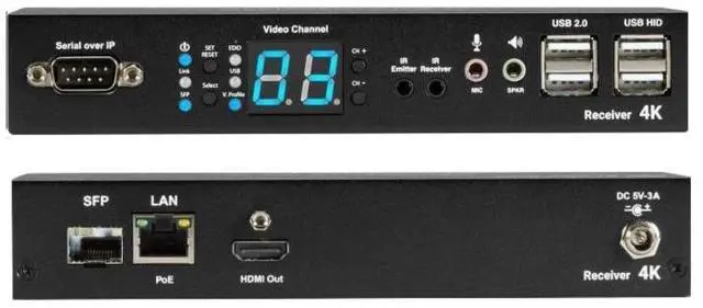 Main image of Black Box Mediacento IPX 4K HDMI USB Serial IR Audio Receiver VX-HDMI-4KIP-RX