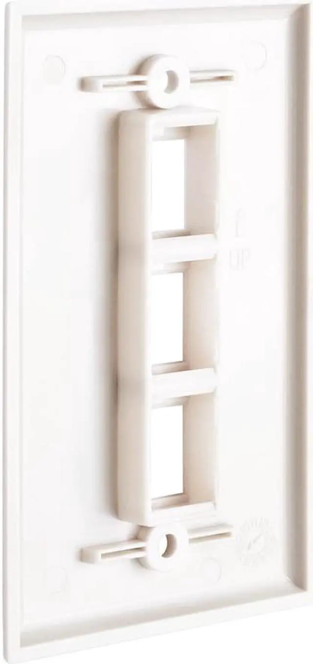 Alt view image 5 of 6 - Cmple - 3 Port Keystone Wall Plate Single-Gang Wall Plate with Standard Size Ethernet Wall Plate Keystone Jack Insert - White