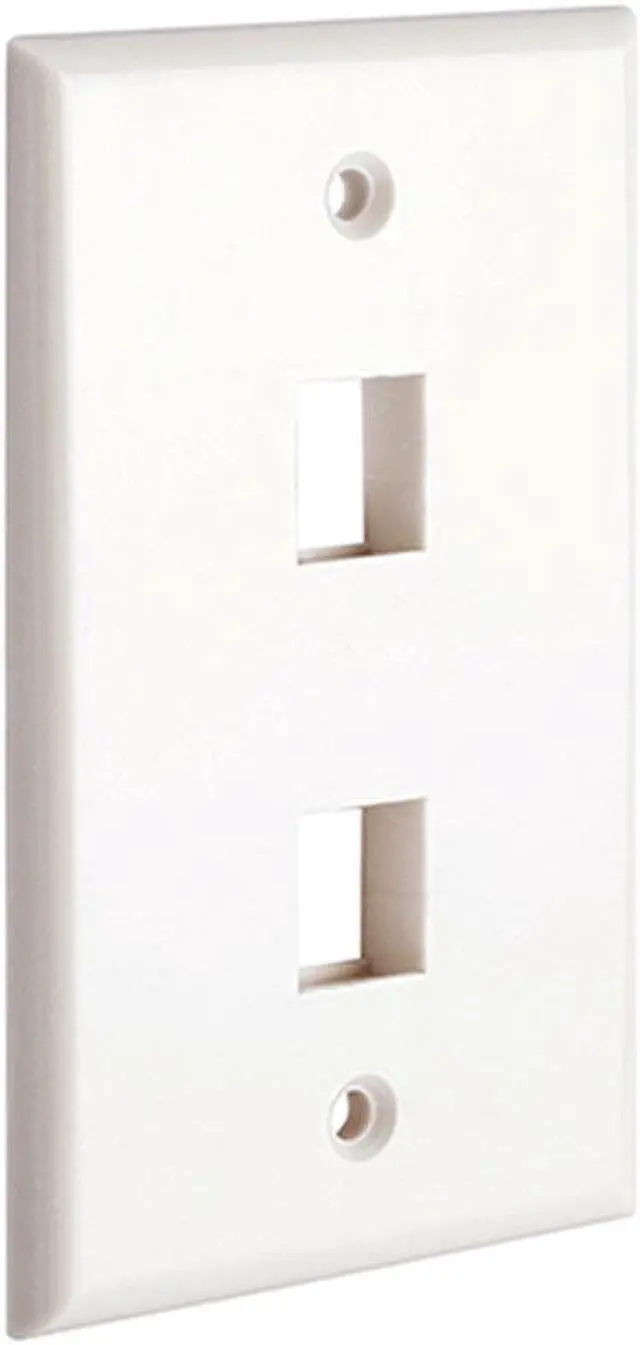 Alt view image 4 of 6 - Cmple - 2 Port Keystone Wall Plate Single-Gang Wall Plate with Standard Size Ethernet Wall Plate Keystone Jack Insert - White