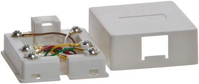 Alt view image 5 of 6 - Cmple - Phone Surface Mount Box 6P6C-1port-WHITE