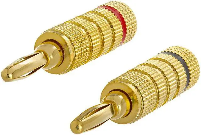 Alt view image 4 of 6 - 1 Pair of  High-Quality Speaker Banana Plugs - Open Screw Type