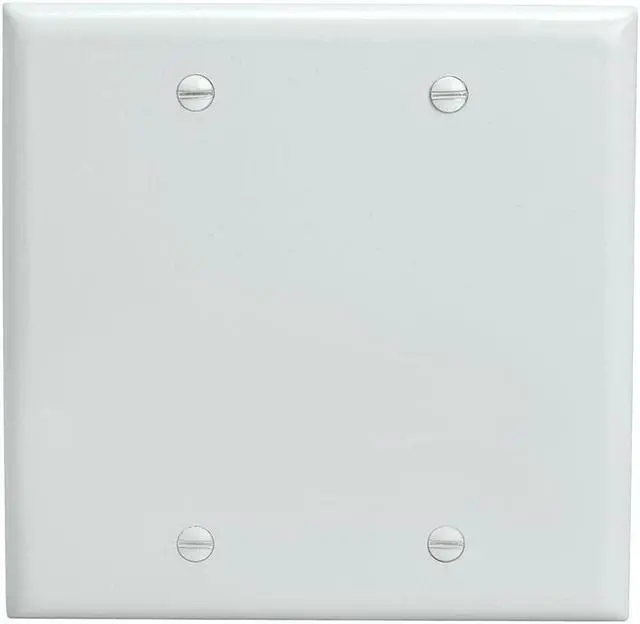 Alt view image 3 of 6 - Cmple - 2 Gang Blank Wall Plate, Standard Size, Polycarbonate Thermoplastic Panel GFCI Wall Plate with Screws - White