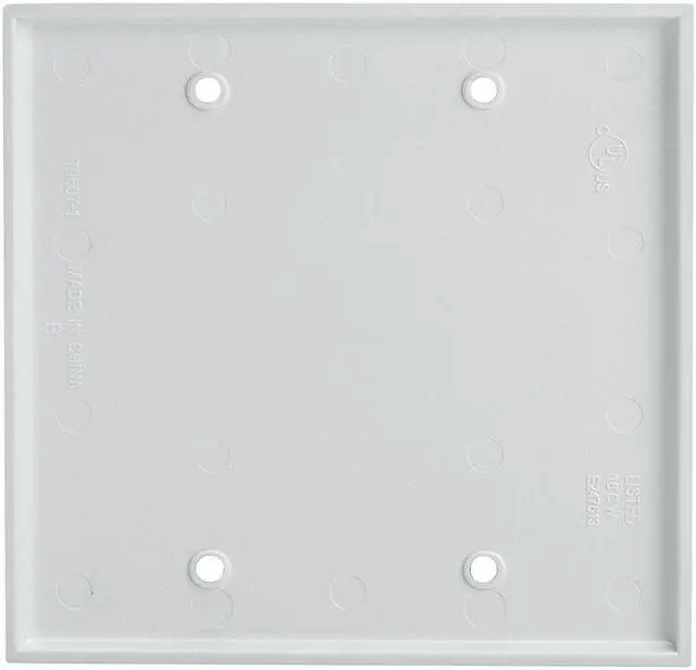 Alt view image 4 of 6 - Cmple - 2 Gang Blank Wall Plate, Standard Size, Polycarbonate Thermoplastic Panel GFCI Wall Plate with Screws - White
