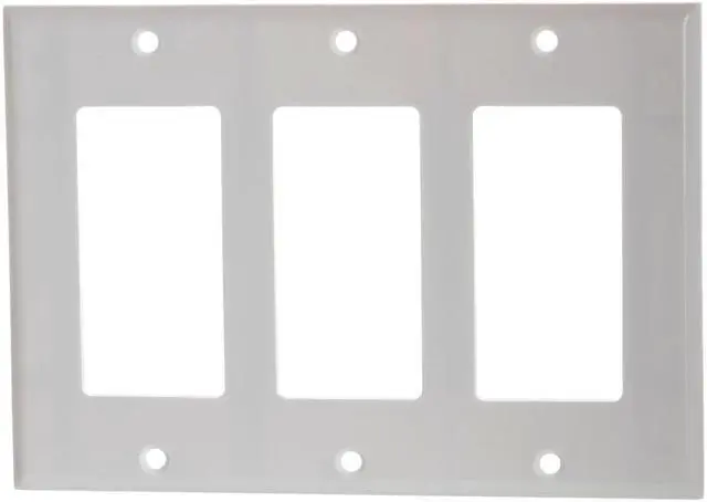 Alt view image 3 of 4 - Cmple - 3-Gang Decora Wall Plate Standard Size Decorator Light Switch or Receptacle Outlet Wall Plate - White