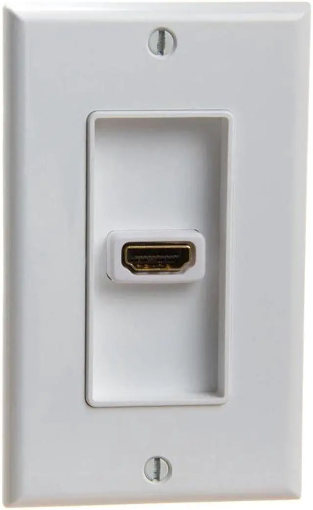 Alt view image 6 of 10 - CMPLE HDMI Wall Plate Single-Gang White Wall Plate 4 Rear Extension Cable,1-Port HDMI Insert 4K UHD, ARC, and Ethernet