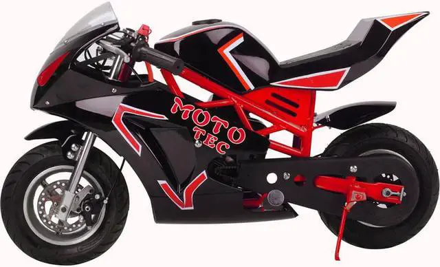 Alt view image 5 of 14 - MotoTec MT-Gas-GT-Red Gas Pocket Bike GT 49CC 2 Stroke - Red