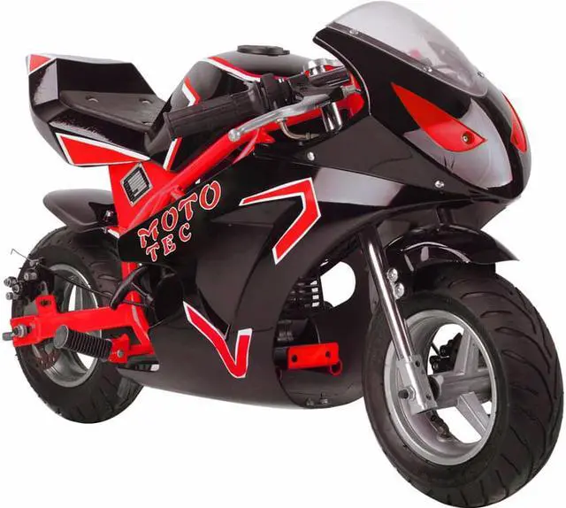 Alt view image 6 of 14 - MotoTec MT-Gas-GT-Red Gas Pocket Bike GT 49CC 2 Stroke - Red