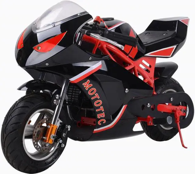 Alt view image 8 of 14 - MotoTec MT-Gas-GT-Red Gas Pocket Bike GT 49CC 2 Stroke - Red