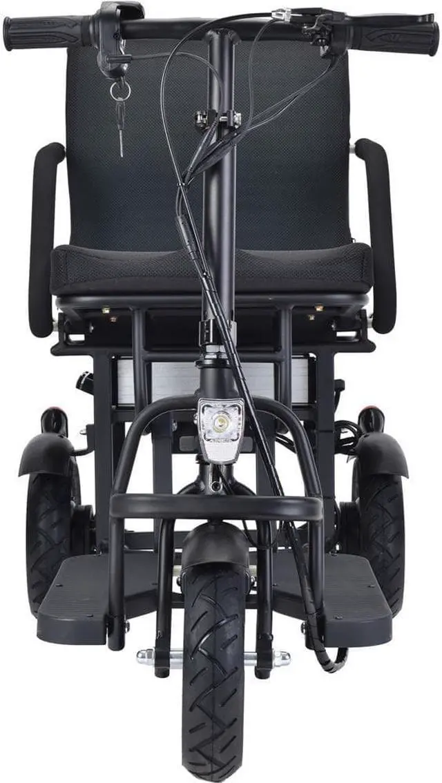 Alt view image 4 of 15 - Folding Mobility Electric Trike 48v 700w Dual Motor Lithium Black