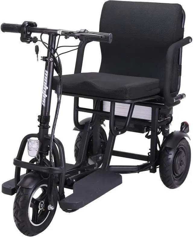 Alt view image 5 of 15 - Folding Mobility Electric Trike 48v 700w Dual Motor Lithium Black