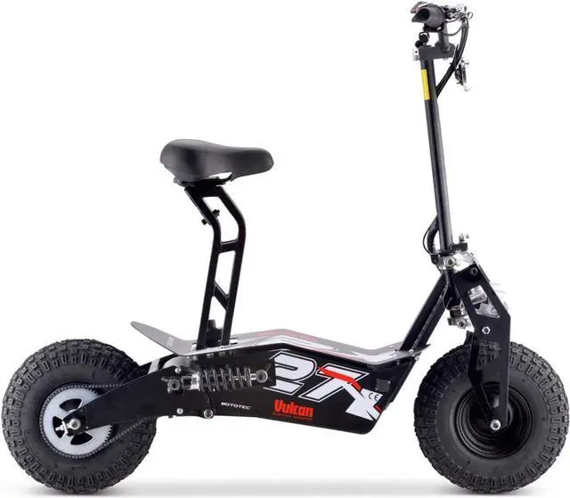 Alt view image 3 of 12 - MotoTec Vulcan 48v 1600w Electric Scooter Black