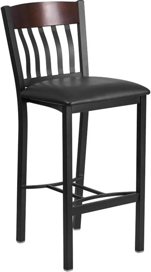 Alt view image 4 of 17 - Flash Furniture HERCULES Series Clear Coated ''X'' Back Metal Restaurant Chair - Natural Wood Seat