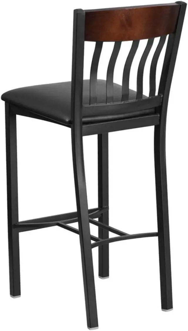 Alt view image 9 of 17 - Flash Furniture HERCULES Series Clear Coated ''X'' Back Metal Restaurant Chair - Natural Wood Seat