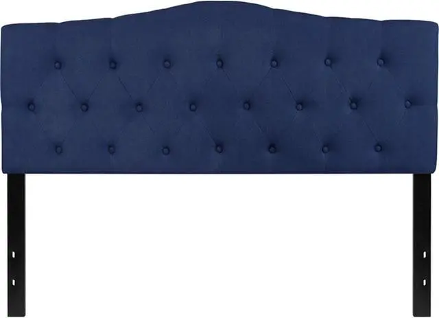 Alt view image 18 of 18 - Cambridge Tufted Upholstered Queen Size Headboard in Navy Fabric