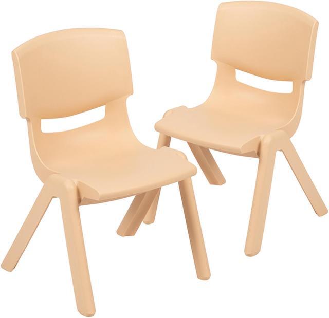 Alt view image 13 of 20 - Flash Furniture Natural Plastic Stackable Kids School Classroom Chair with 12" Seat Height - 2 Pack