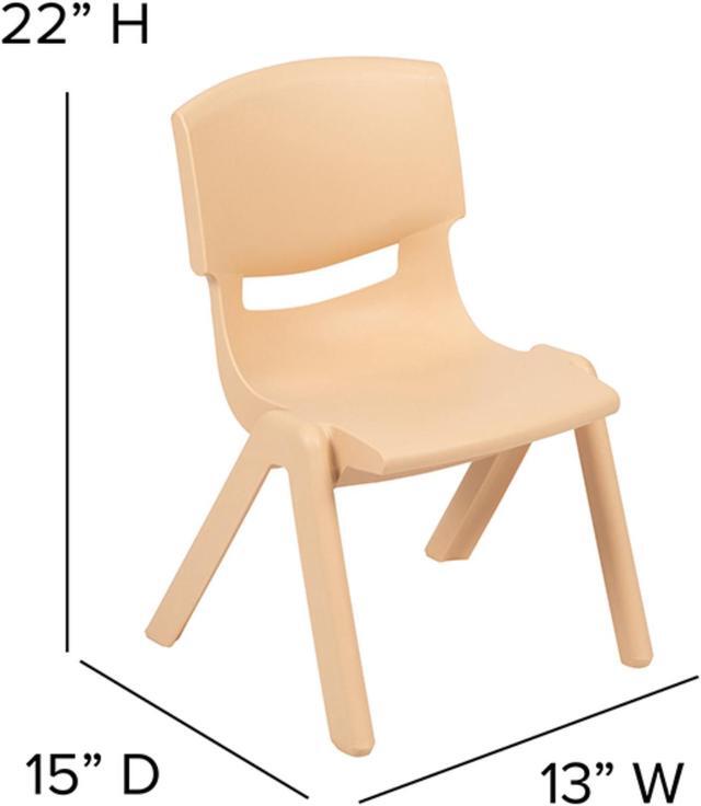 Alt view image 16 of 20 - Flash Furniture Natural Plastic Stackable Kids School Classroom Chair with 12" Seat Height - 2 Pack