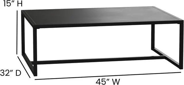 Alt view image 16 of 20 - Flash Furniture Brock Commercial Grade Outdoor Patio Coffee Table (XUT6R60USO1TBK)