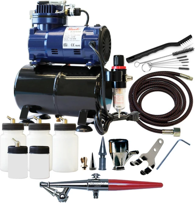 Main image of Package: H-3AS, D3000R compressor, (3) Extra 3 ounce bottles and AC-7 cleaning kit